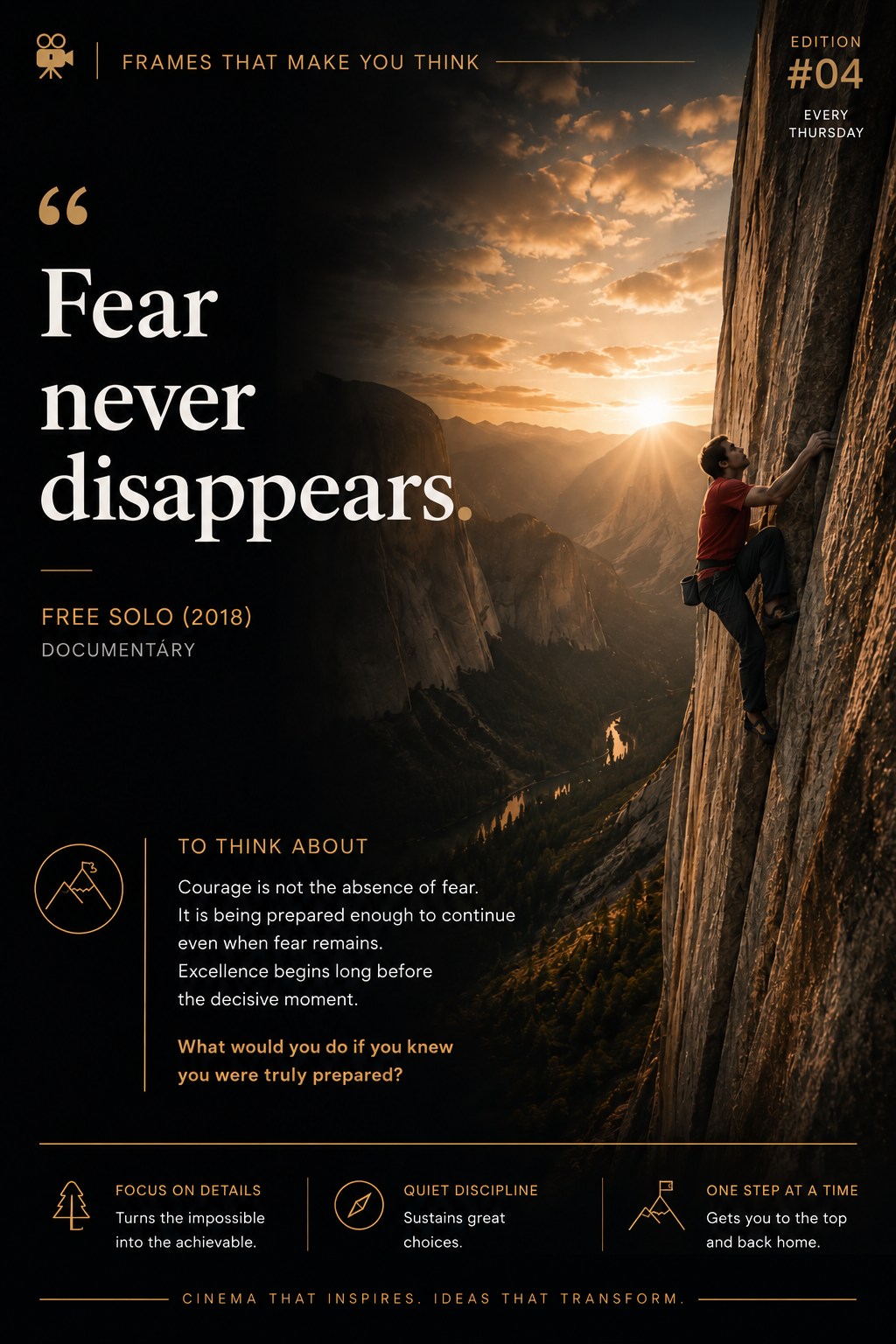 Free Solo: Preparation Before the Step